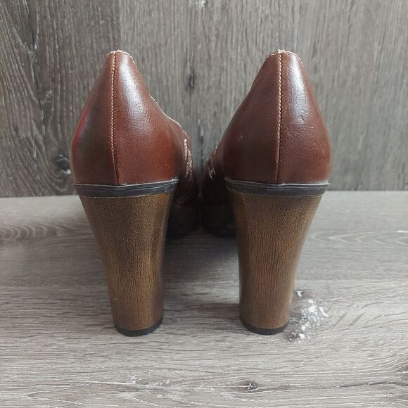 Unionbay Vintage Y2K Mary Janes Brown Platform Heels Tear Drop 10 - Picture 5 of 10